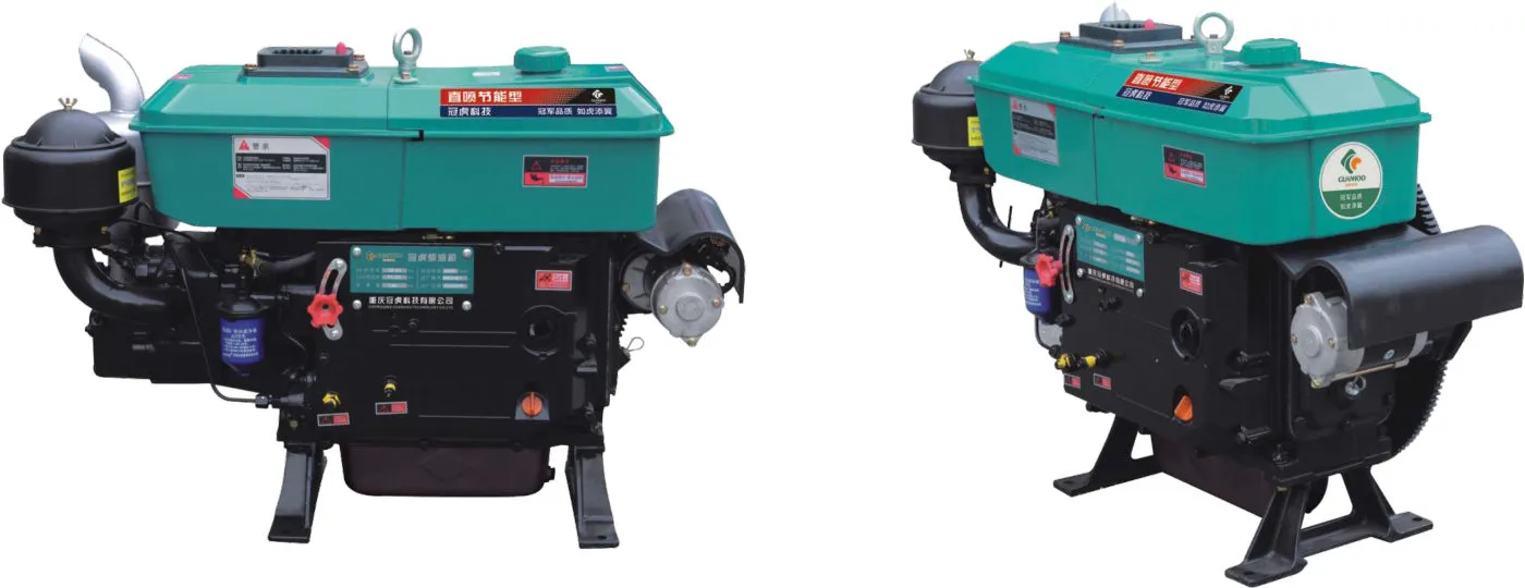 Mesin diesel horizontal pendingin air — foto contoh dari pabrik